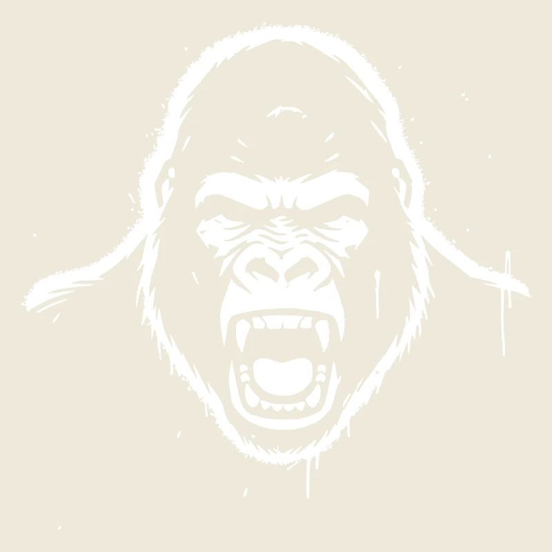 Furious Gorilla Stencil Grunge vector_path12