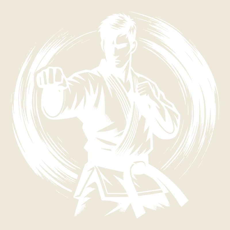 Silhouette de Karaté Parfaite en Combat Dynamique