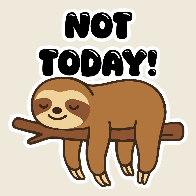 Cute Sleeping Sloth on Branch – Lazy Day Cartoon