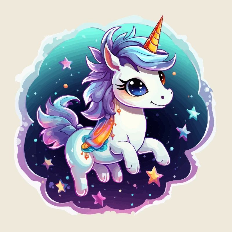 Kosmisches Einhorn mit Schal