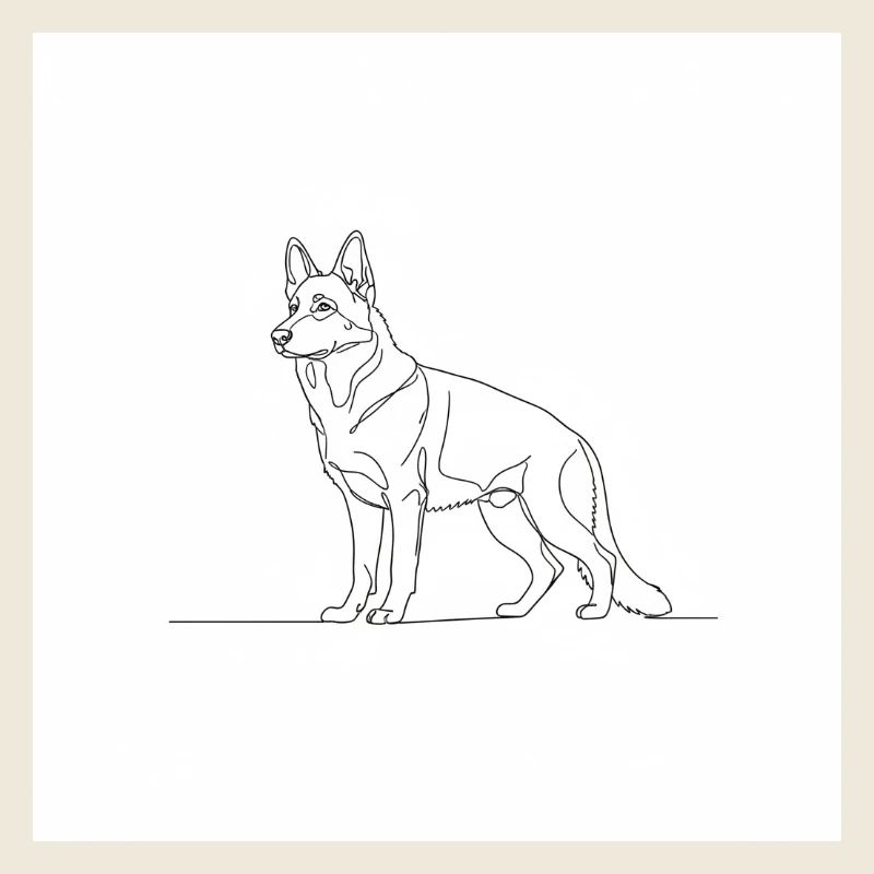 Minimalist German Shepherd Line