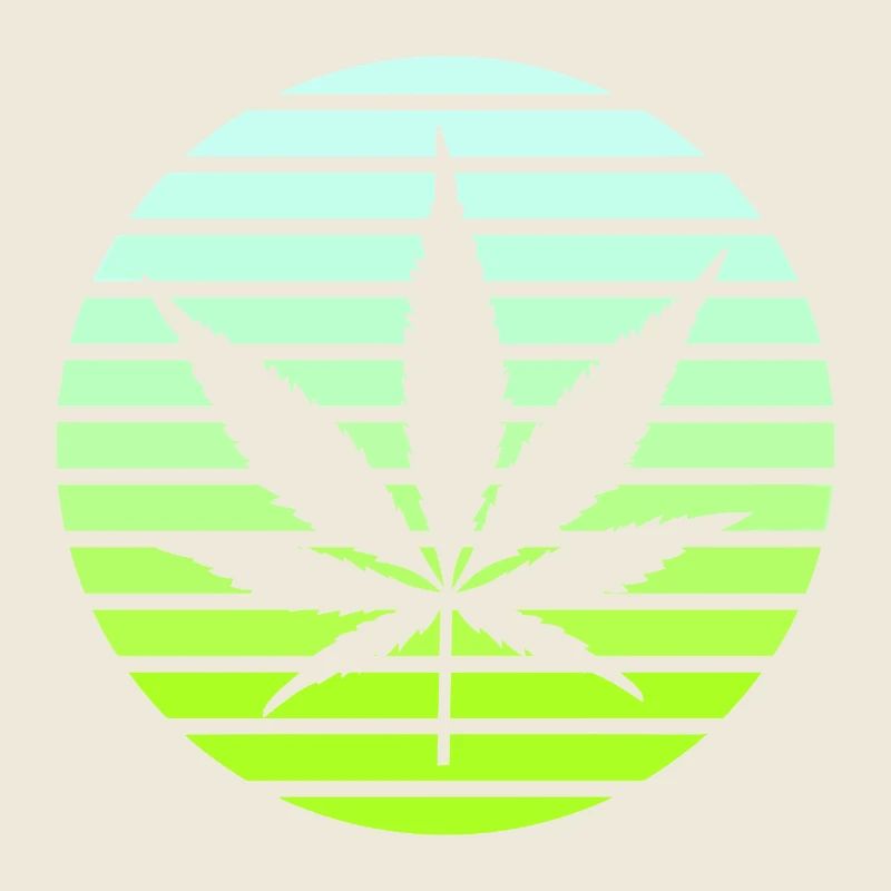 Cannabis Hemp Leaf Style Rétro Sunset Vintage