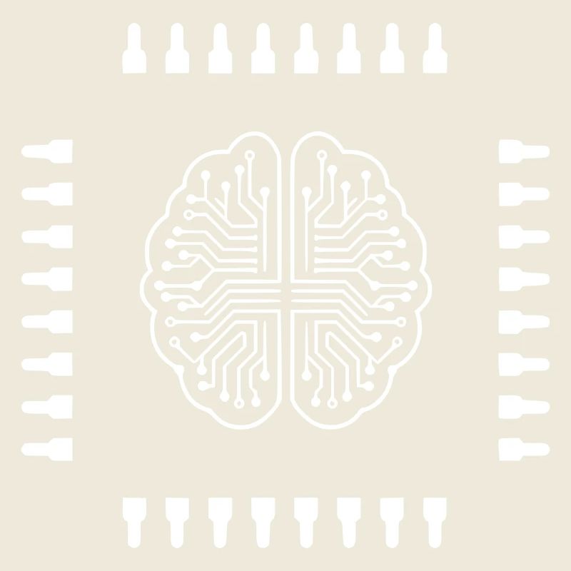 AI Brain Chip Processor Tech Vector