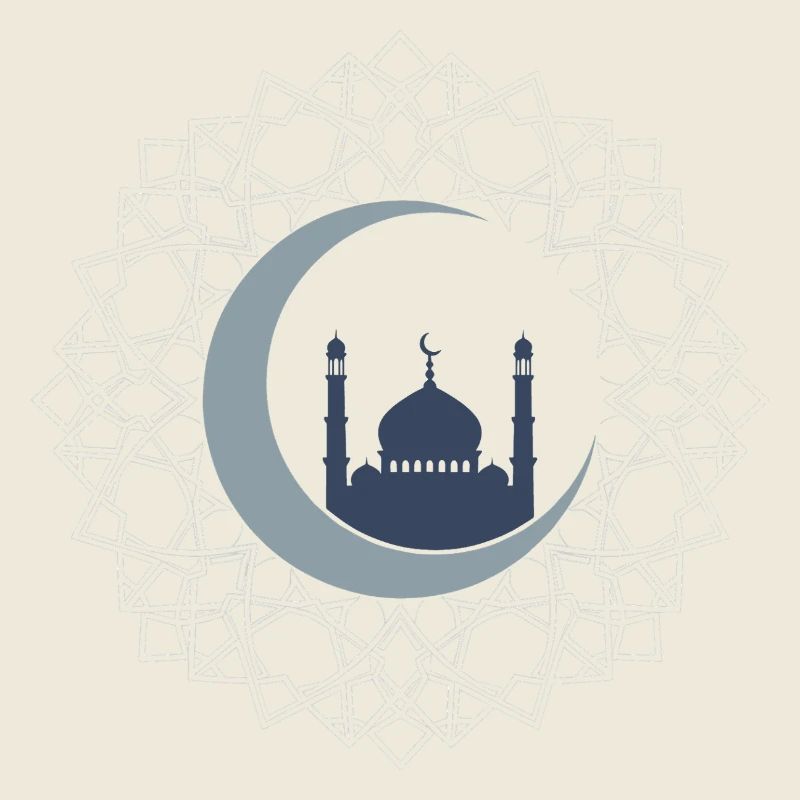 Islamic Art Mosque Crescent Moon Elegant