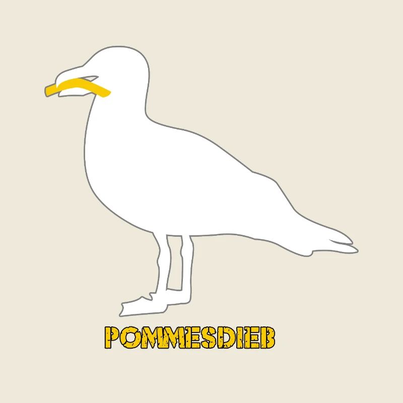 Pommesdieb Möwe - Weiß