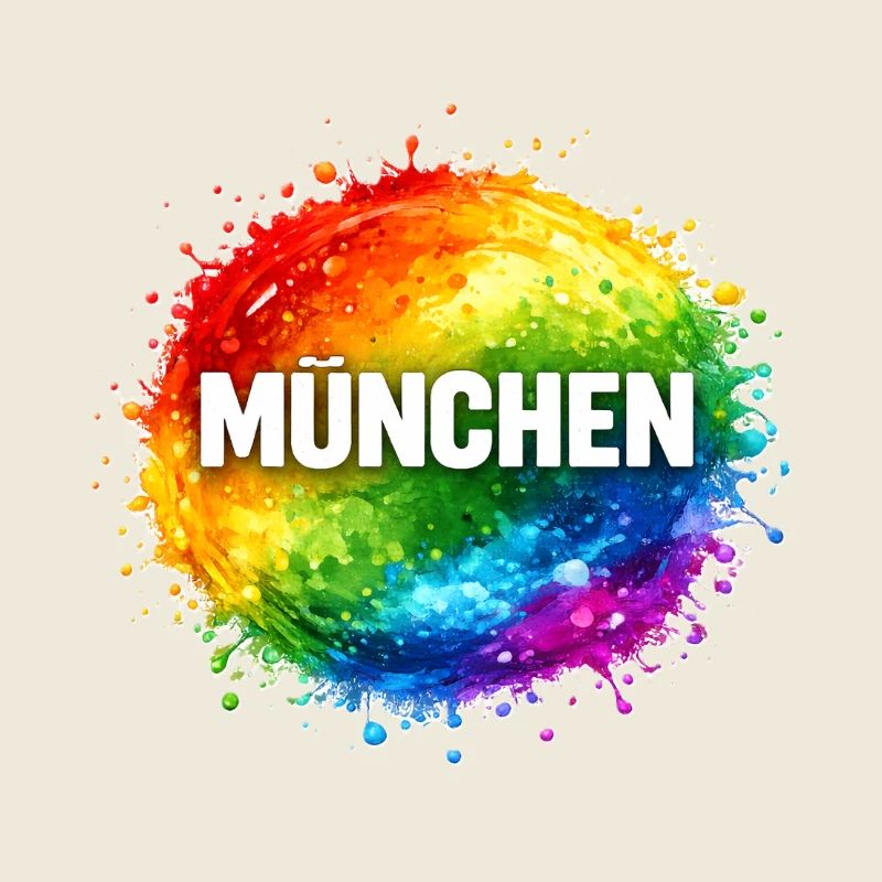 Bunter Farbsplash über München