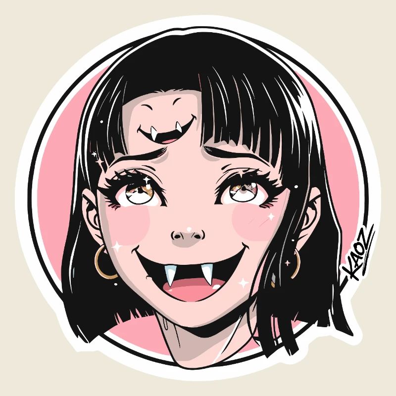 Vampirmädchen Pop Art Sticker