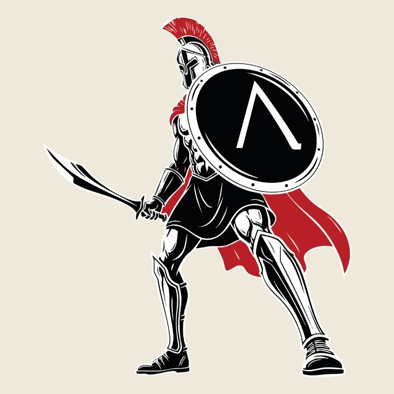 Spartan Sword Shield Maskottchen Spartan Legend