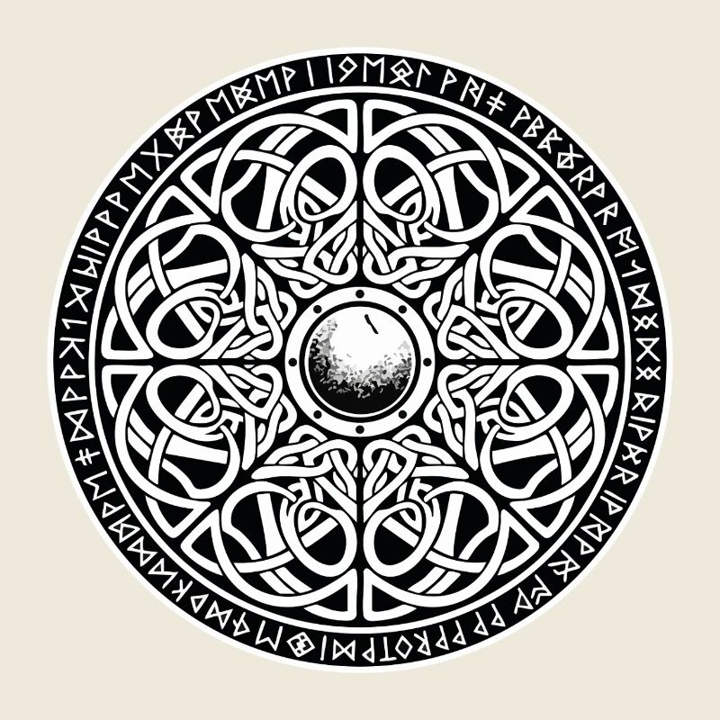 Vegvísir Compass Rune Wikinger-Nordisches Maskottchen