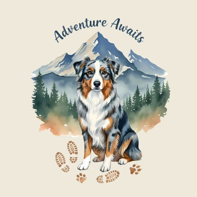 Australian Shepherd Mountains Adventure