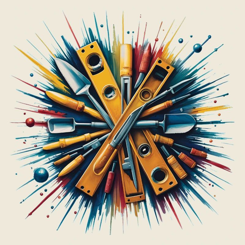 Construction Bricklayer Mason Tools Art Print