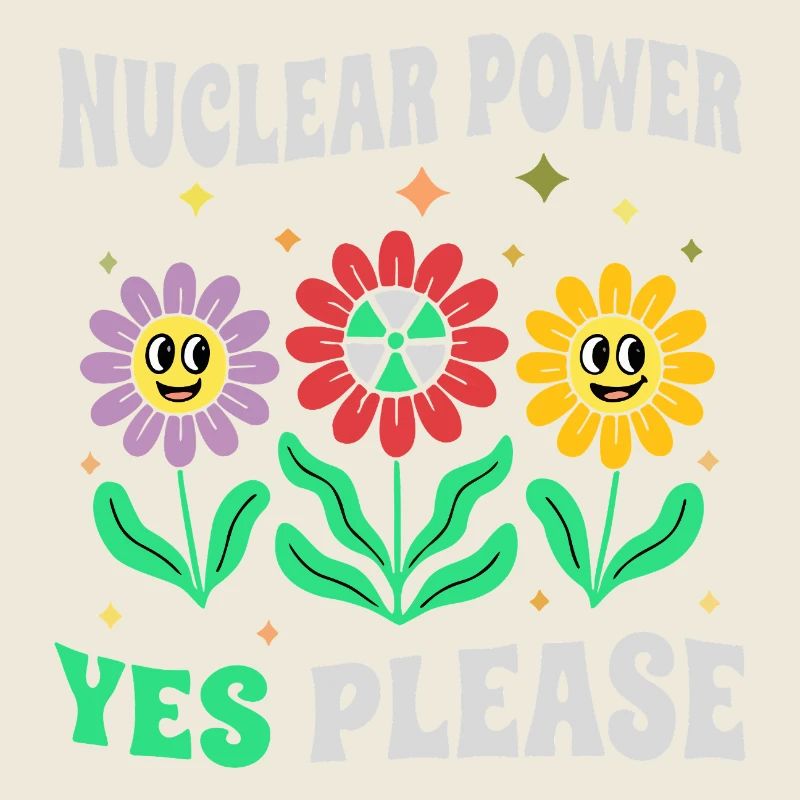 Atomkraft Ja Bitte mit Blumen retro