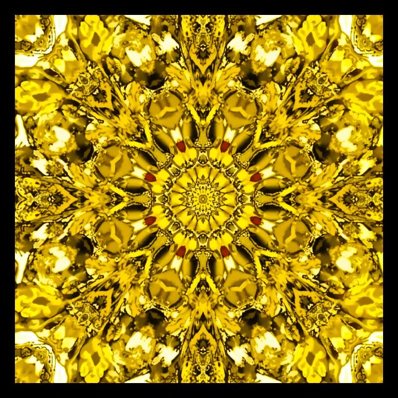 Yellow mandala radial pattern