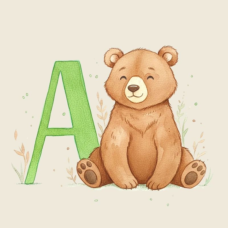 Alphabet Bär mit Großem A