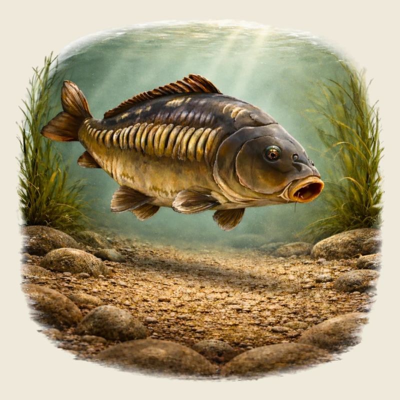 Conception de la pêche sous-marine de la carpe miroir