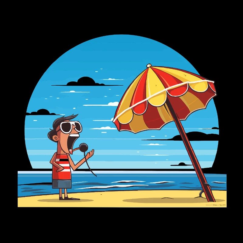 Chanson de plage sous parapluie