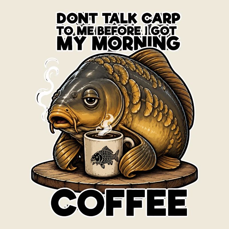 Lustiges Karpfen-Kaffeefischen-Design