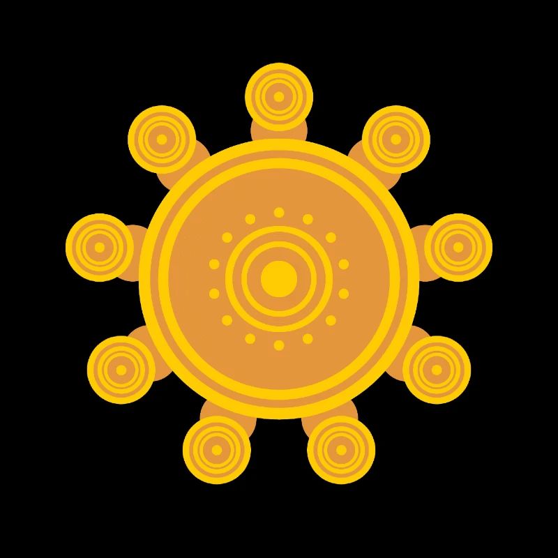 Central orange mandala sun