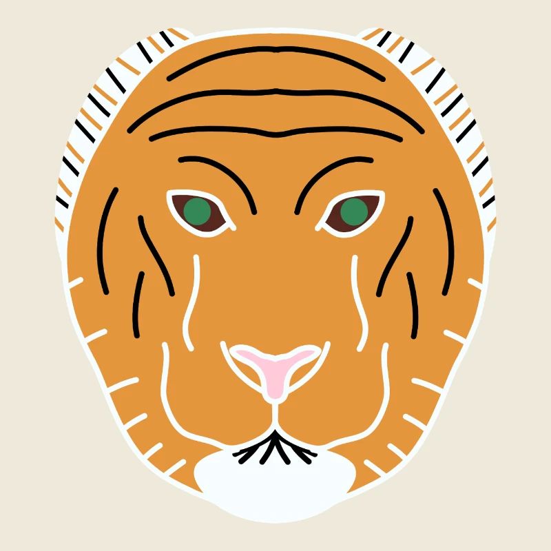 Tigre minimaliste orange