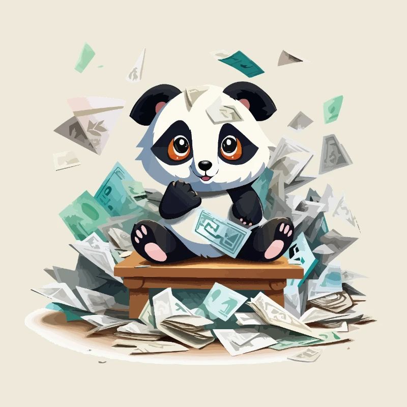 Pluie d’argent panda à la table