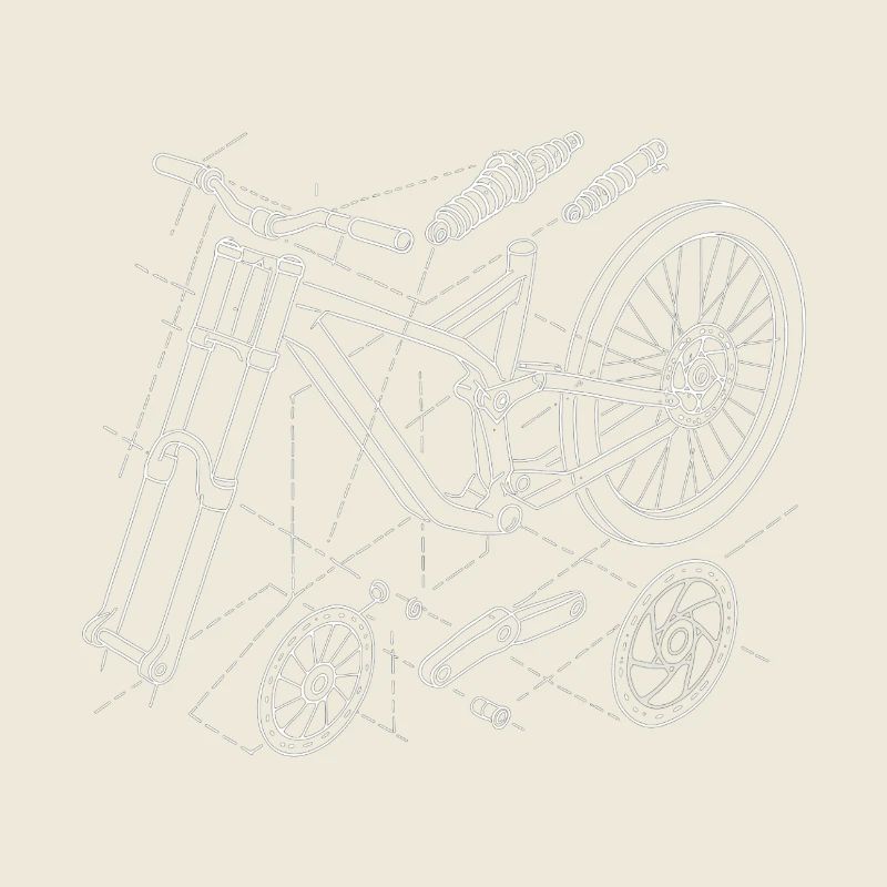 MTB Downhill Geometry Exploded View