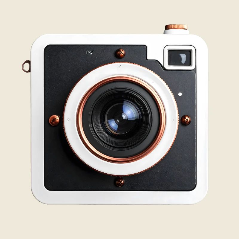 Retro Square Camera Copper Accents