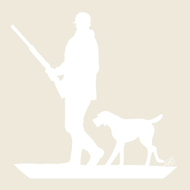 Hunter with dog on the prowl