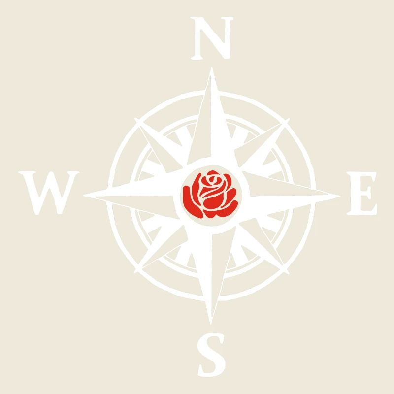 Nature and compass rose (white)