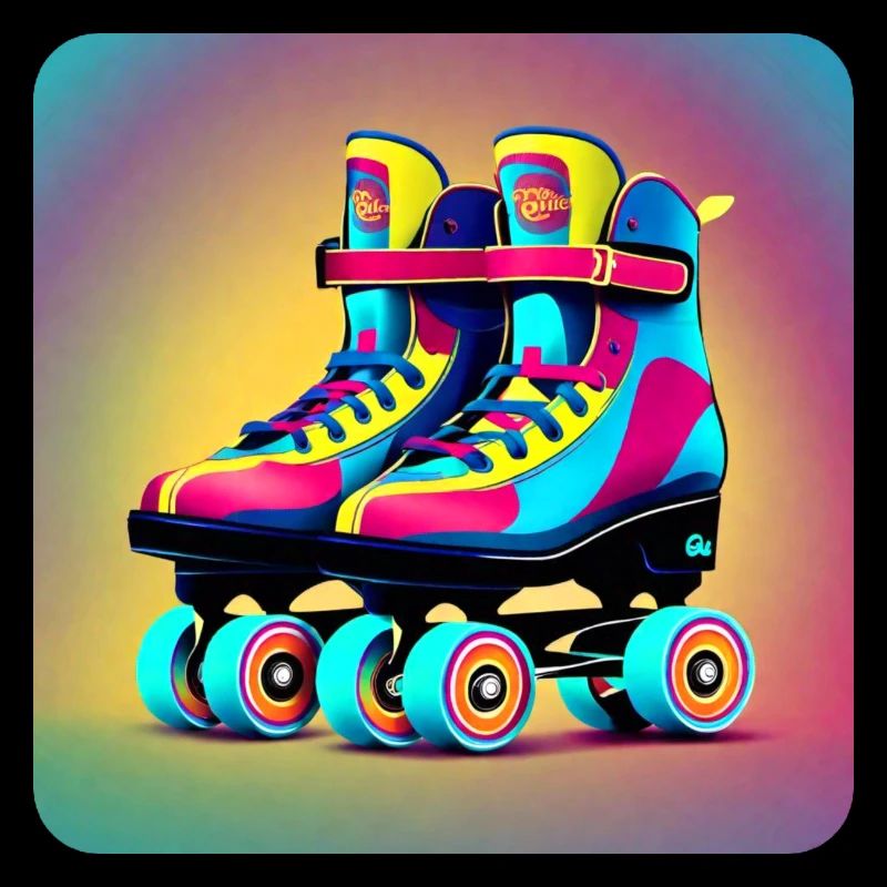 Bunte Disco Rollschuhe im Retro Style