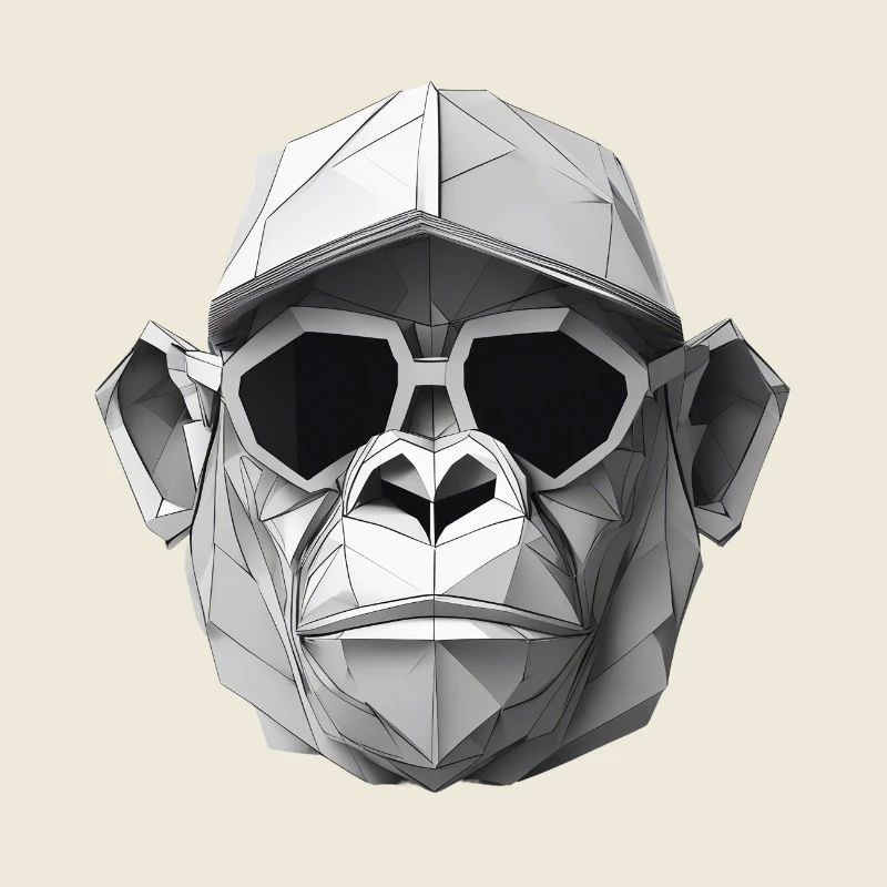 Cool monkey in wrinkled robe