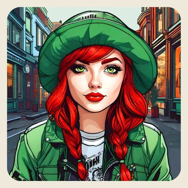 Cooles irisches rothaariges Mädchen