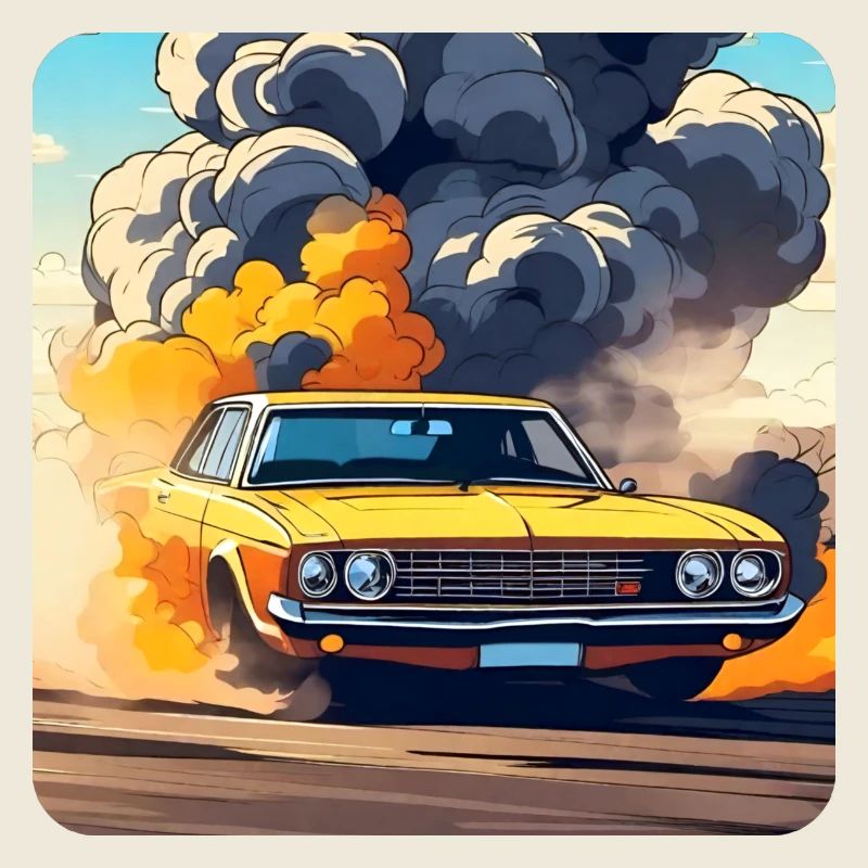 Oldtimer Drift Auto Turbo Rallye mit Rauch