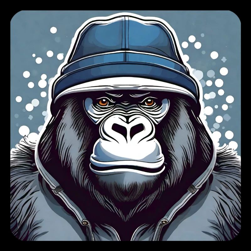 Gorille cool avec chapeau d’hiver