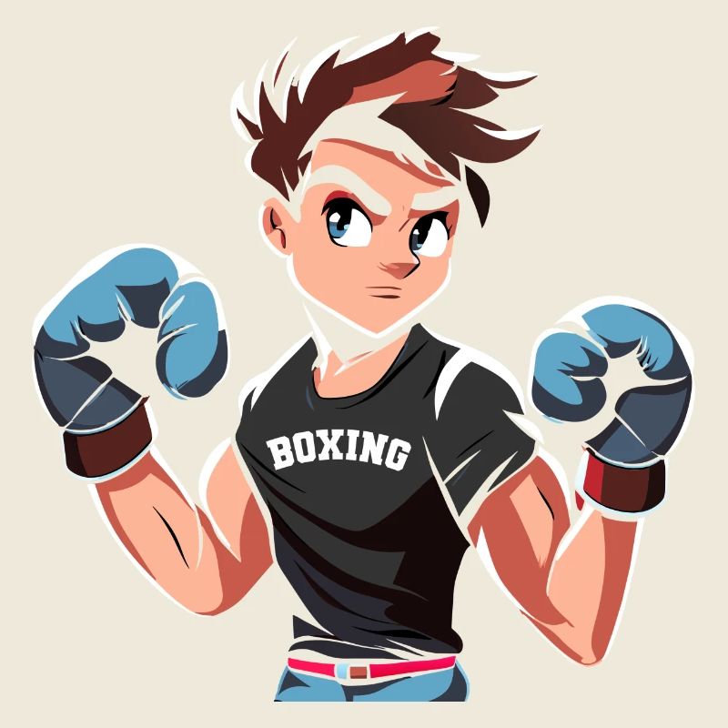 Conception de boxe adolescente avec des gants de boxe