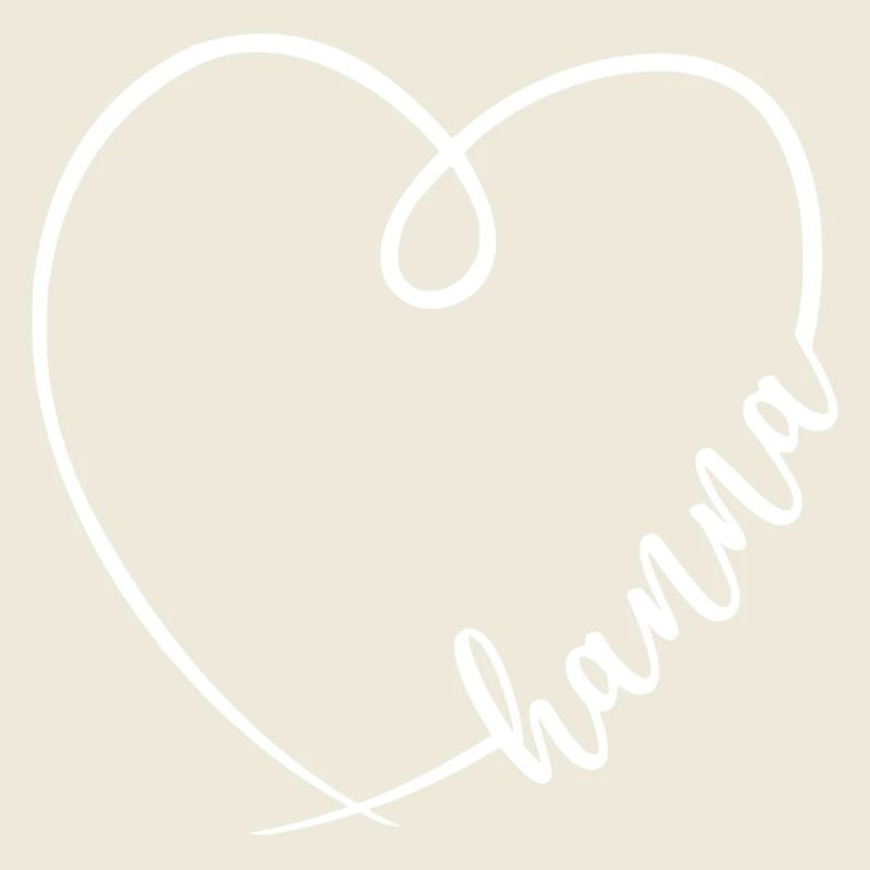 Hanna nom calligraphie coeur
