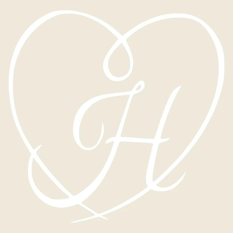 Buchstabe H Kalligrafie Herz