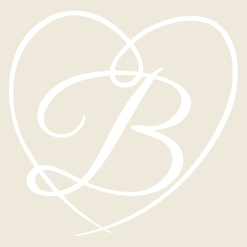 Letter B Calligraphy Heart