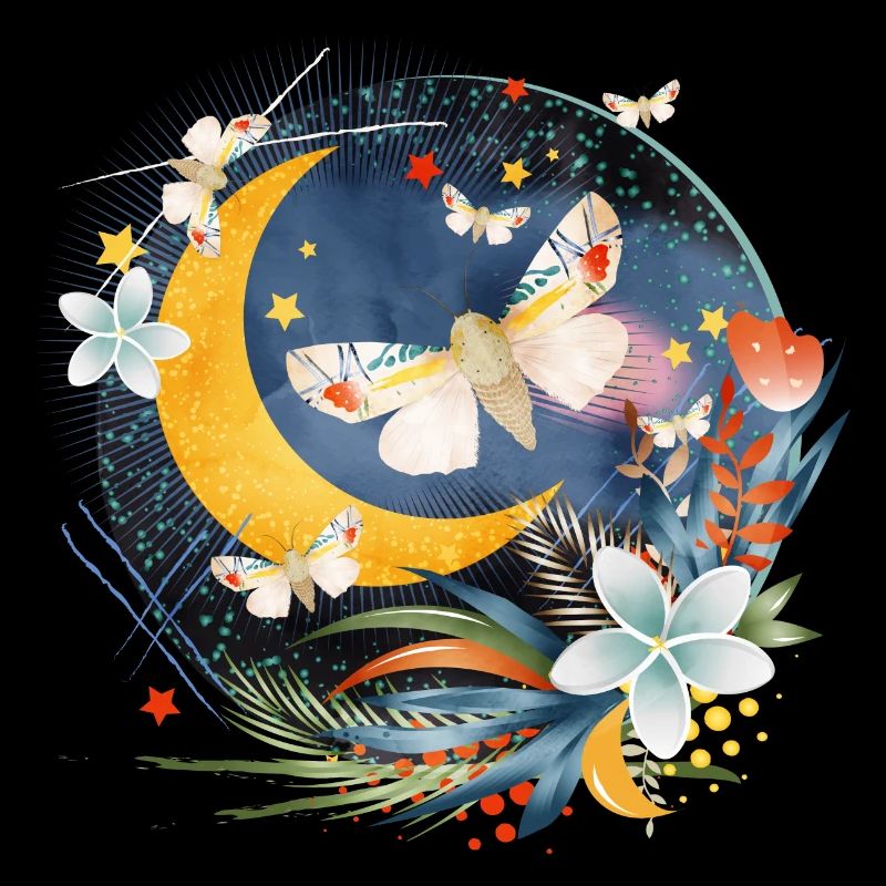 rare exotic butterflies in the moonlight