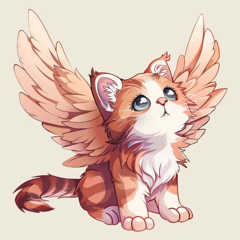 Conception de bande dessinée d’ange chat mignon