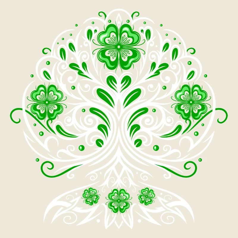 Arbre de vie de la Saint-Patrick avec des trèfles