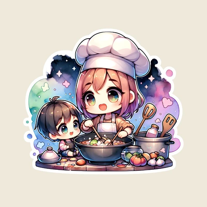 Master Chef Mom Teaching Her Kid to Cook