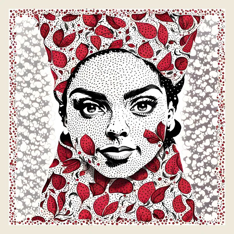 Red hot foral pop art