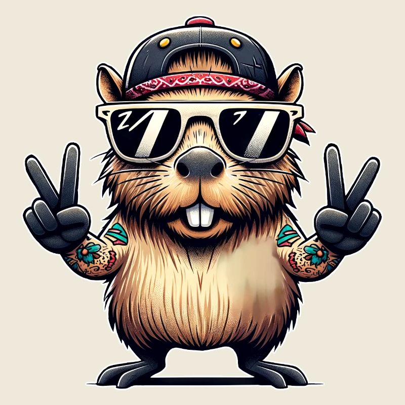 Capybara Peace Sign