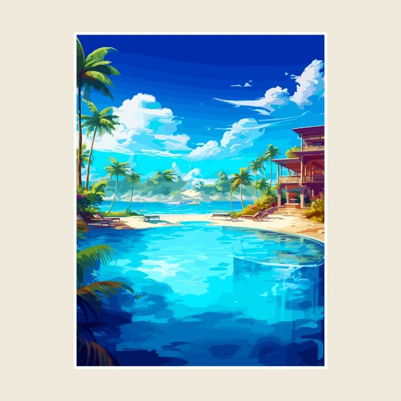 Illustration souvenir d’affiche de voyage vintage Cancun