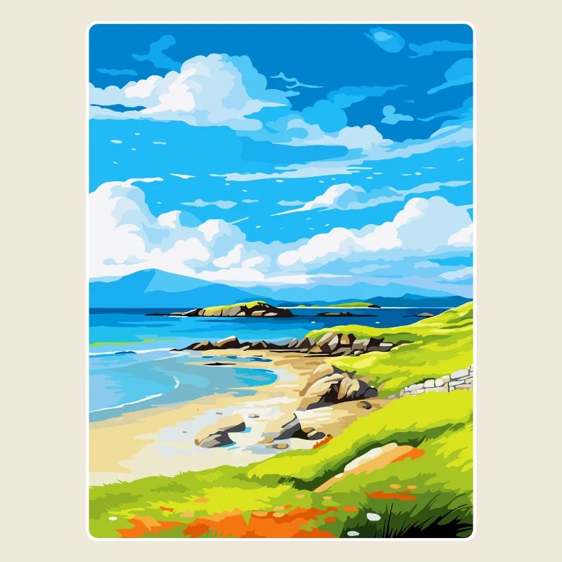 Île de Colonsay, Écosse, Royaume-Uni, Affiche de voyage, WPA