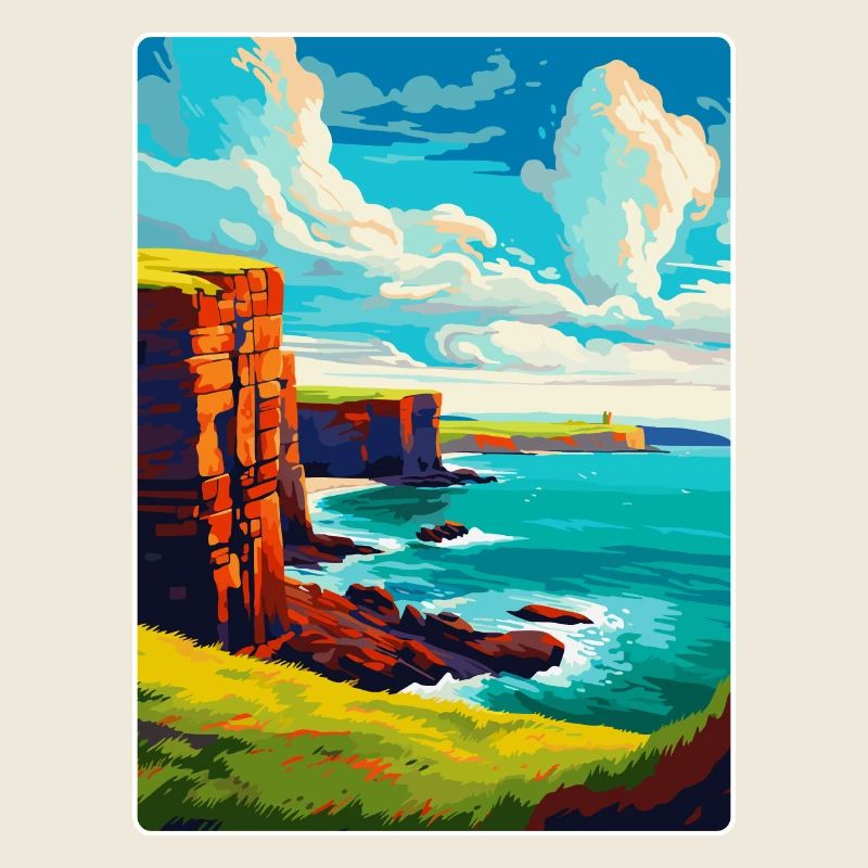 Îles Orcades Écosse Royaume-Uni Affiche de voyage souvenir