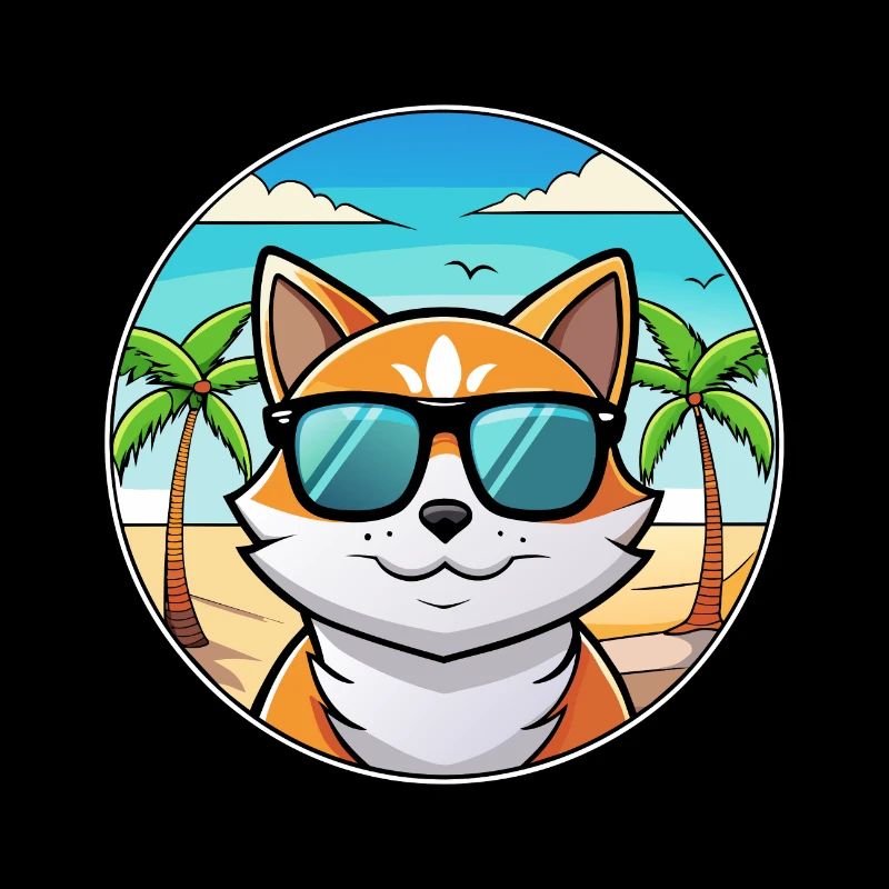Lunettes de soleil de dessin animé de race de chat calicot dilué plage