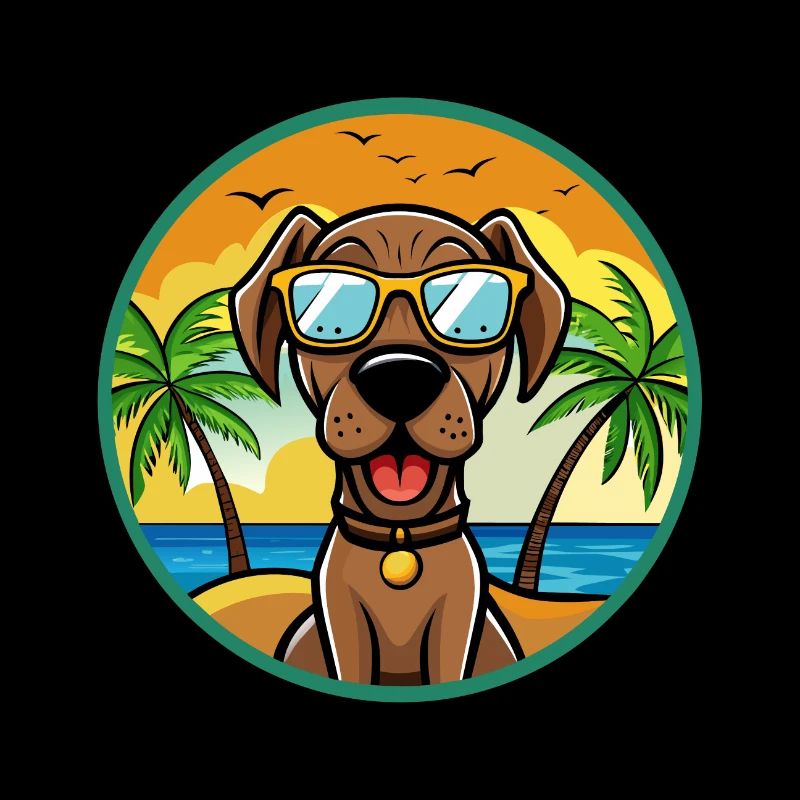 Bayerischer Berghund Hunderasse Cartoon Beach