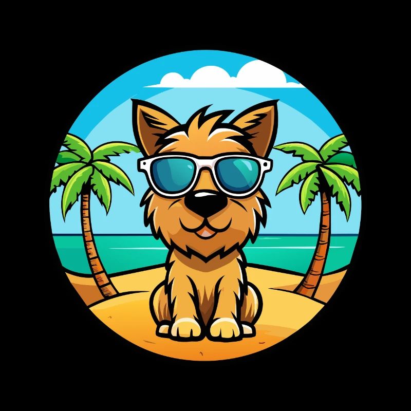 Tenterfield Terrier Hunderasse Cartoon Sonnenbrille