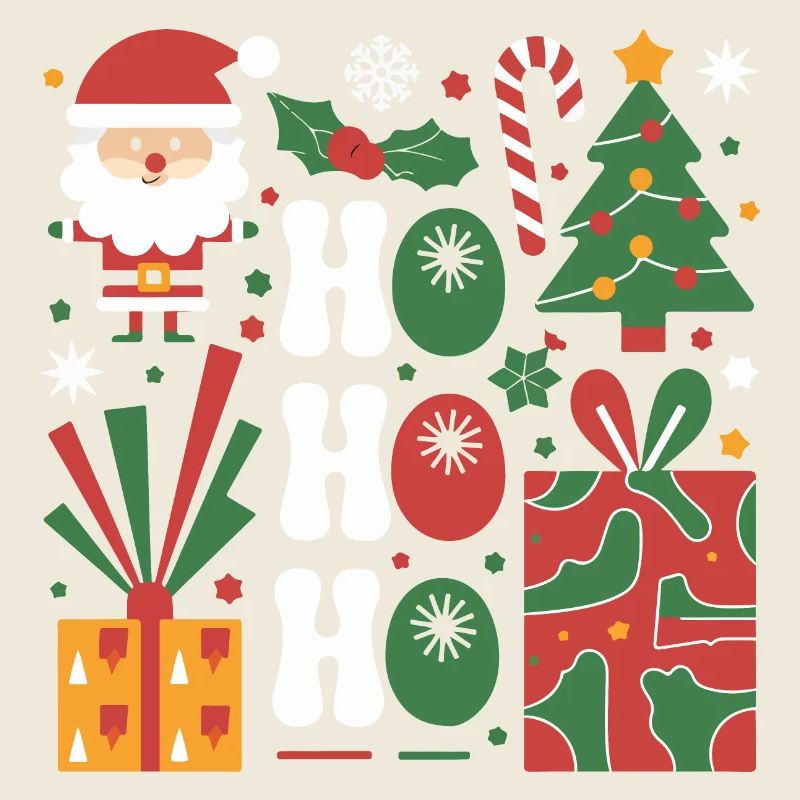 Ensemble d’icônes de Noël festif pour vêtements